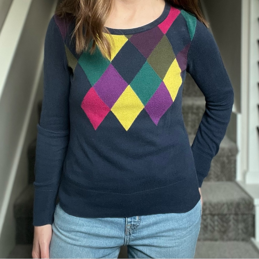 G.H. Bass & Co. Cashmere Blend Crewneck Argyle Sweater